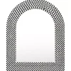 Kirklands Home Black and White Checkered Arch Wall Mirror Clearance
