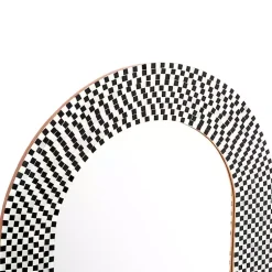 Kirklands Home Black and White Checkered Arch Wall Mirror Clearance