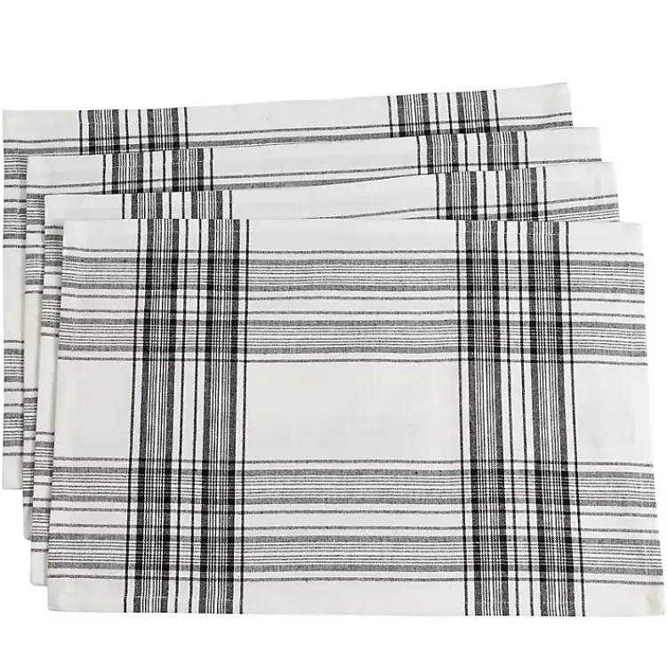 Kirklands Home Black and White Classic Plaid Placemats, Set of 4 Online
