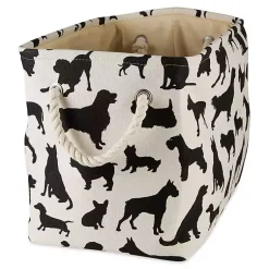Baskets & Boxes>Kirklands Home Black and White Dog Rectangular Pet Bin