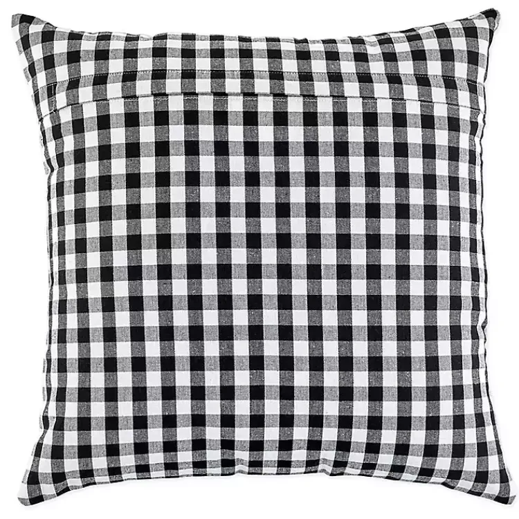 Pillows>Kirklands Home and White Gingham Pillow Covers, Set of 4 Black