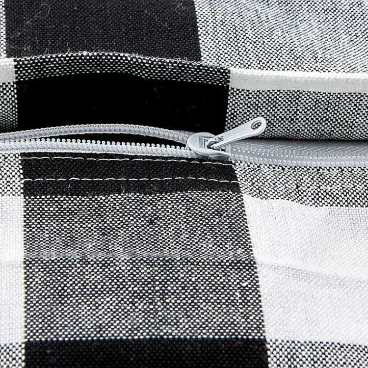 Pillows>Kirklands Home and White Gingham Pillow Covers, Set of 4 Black
