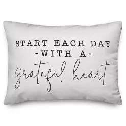 Pillows>Kirklands Home Black and White Grateful Heart Pillow