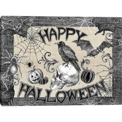 Halloween>Kirklands Home Black and White Happy Halloween Canvas Art Print