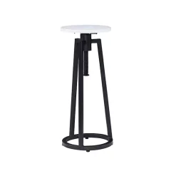 Kirklands Home Black and White Marble Adjustable Drink Table Best