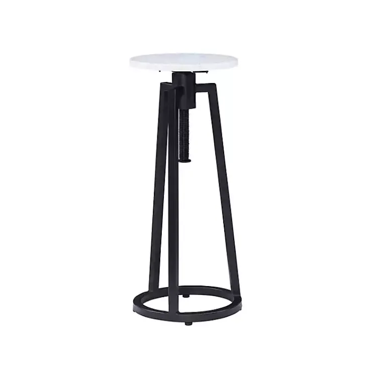 Kirklands Home Black and White Marble Adjustable Drink Table Best