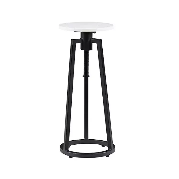 Kirklands Home Black and White Marble Adjustable Drink Table Best