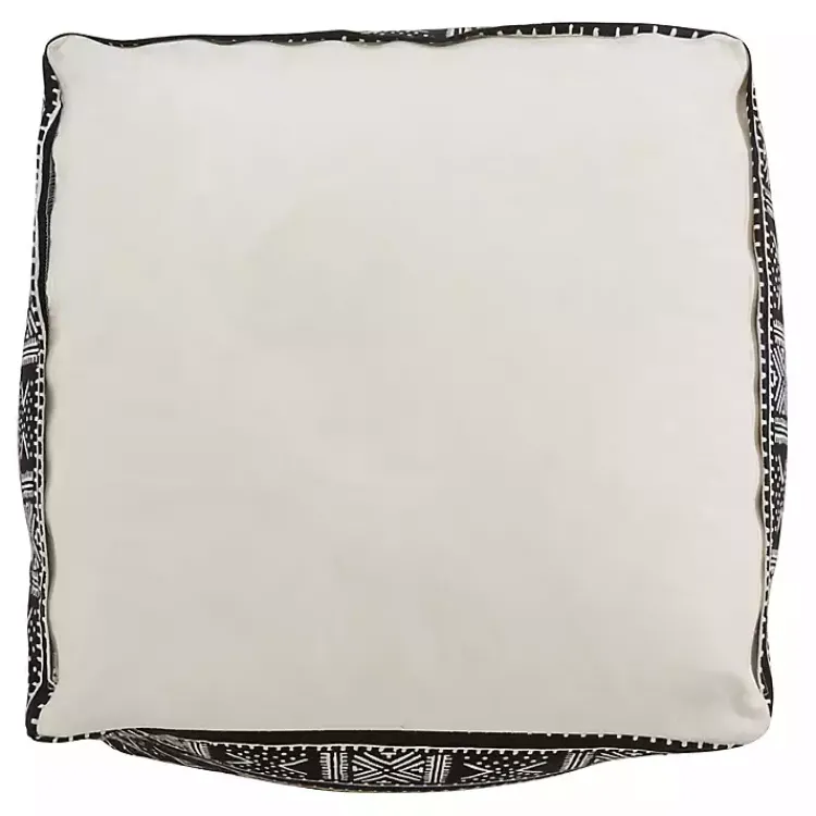 Poufs & Floor Cushions>Kirklands Home Black and White Mudcloth Cotton Pouf