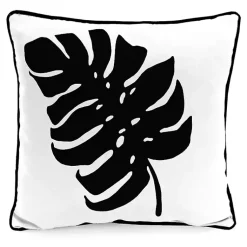 Kirklands Home Black and White Palm Leaf Outdoor Pillow
