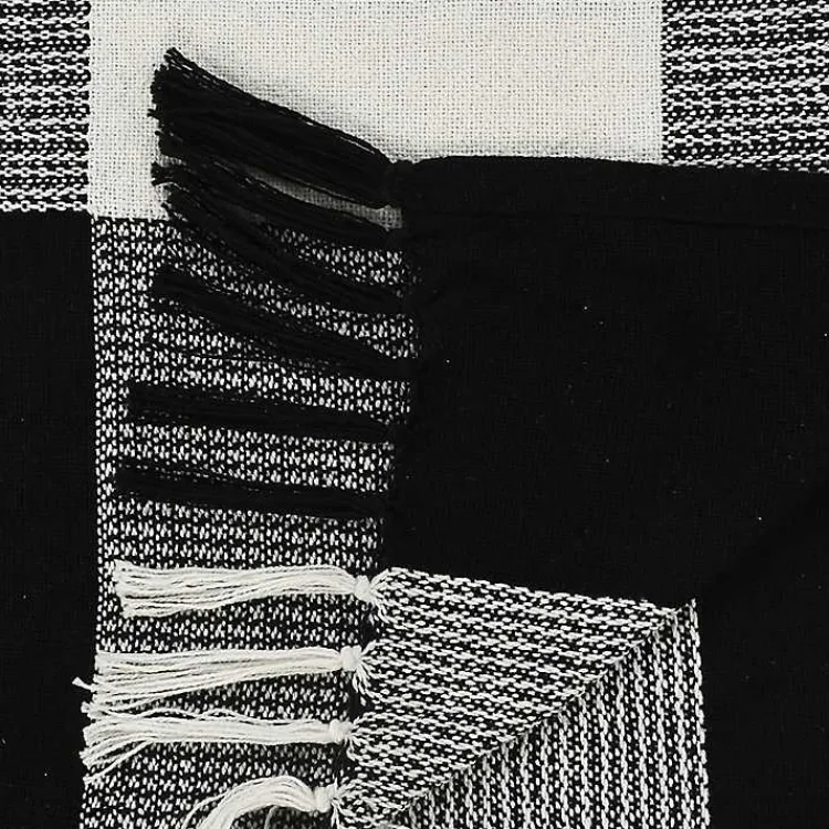 Blankets & Throws>Kirklands Home Black and White Plaid Organic Cotton Throw