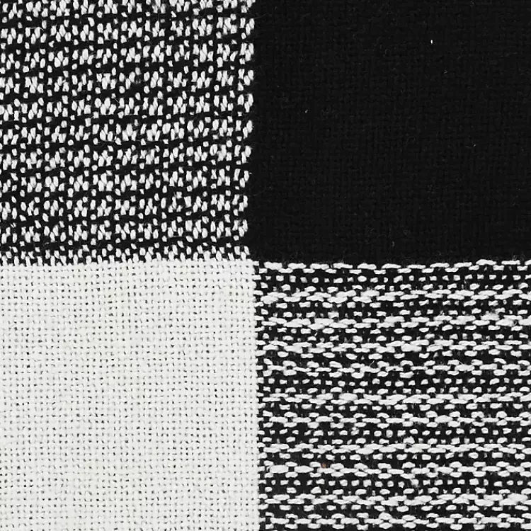 Blankets & Throws>Kirklands Home Black and White Plaid Organic Cotton Throw
