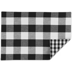 Kirklands Home and White Reversible Placemats, Set of 4 Black Outlet