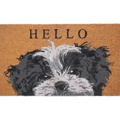 Kirklands Home Black and White Shih Tzu Hello Doormat Discount