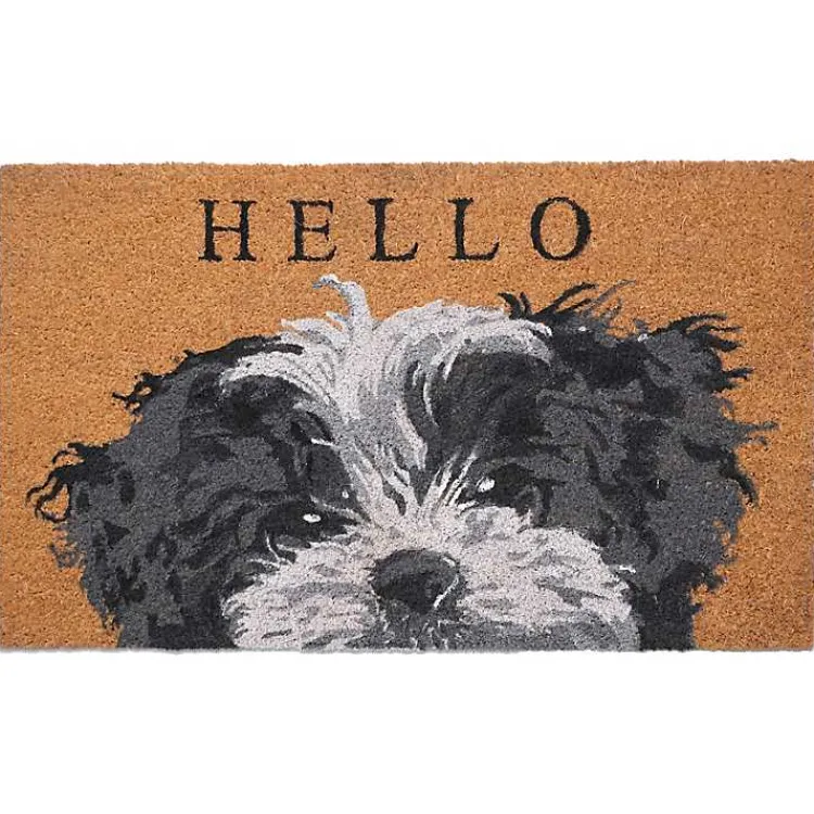 Kirklands Home Black and White Shih Tzu Hello Doormat Discount