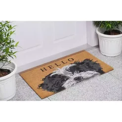 Kirklands Home Black and White Shih Tzu Hello Doormat Discount