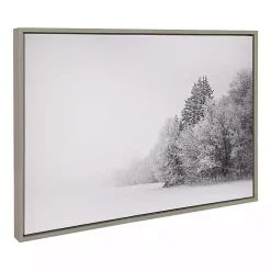 Kirklands Home Black and White Snow Day Framed Canvas Art Print Clearance