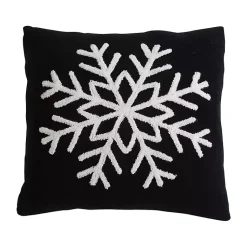 Christmas Pillows>Kirklands Home Black and White Snowflake Christmas Pillow