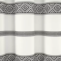 Kirklands Home Black and White Striped Boho Shower Curtain Clearance