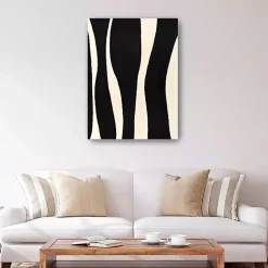 Kirklands Home Black and White Striped Canvas Art Print Multi Sale
