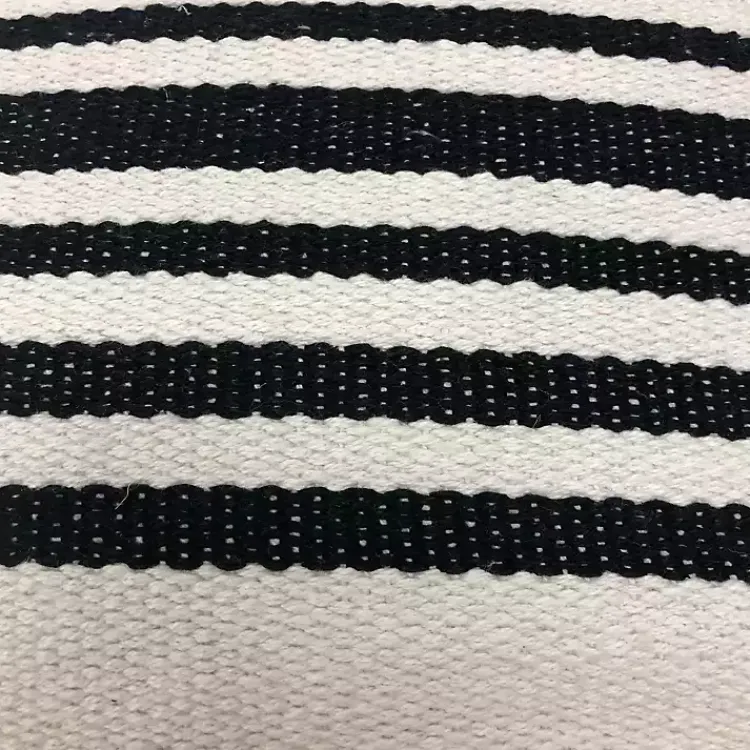 Pillows>Kirklands Home Black and White Striped Cotton Throw Pillow