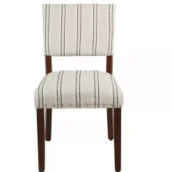 Kirklands Home Black and Striped Dining Chairs, Set of 2 White
