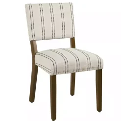 Kirklands Home Black and Striped Dining Chairs, Set of 2 White