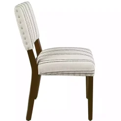 Kirklands Home Black and Striped Dining Chairs, Set of 2 White
