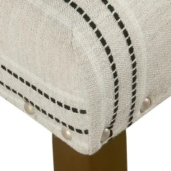 Kirklands Home Black and Striped Dining Chairs, Set of 2 White