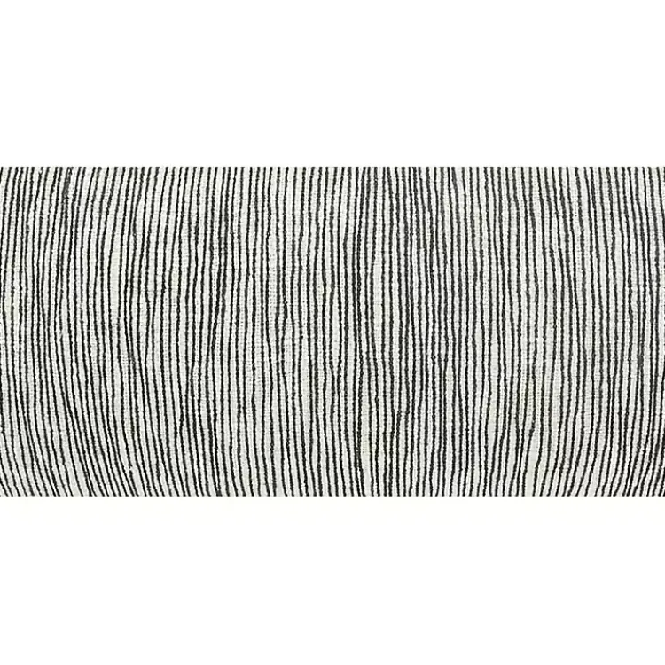 Pillows>Kirklands Home Black and White Striped Lumbar Pillow with Tassels