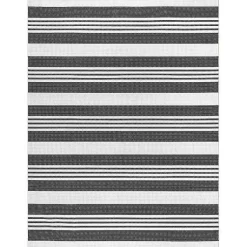 Kirklands Home Black and White Striped Washable Area Rug, 3x5 Outlet