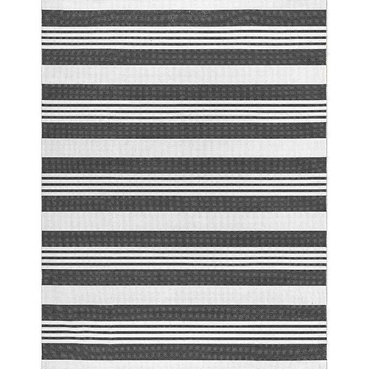 Kirklands Home Black and White Striped Washable Area Rug, 3x5 Outlet