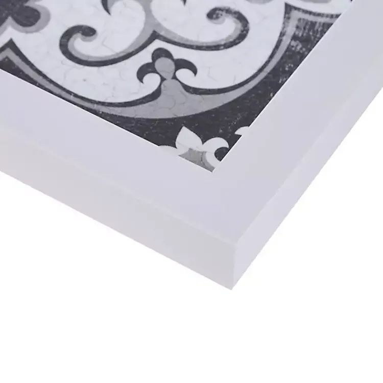 Kirklands Home Black and White Tile Framed Art Prints, Set of 3 New