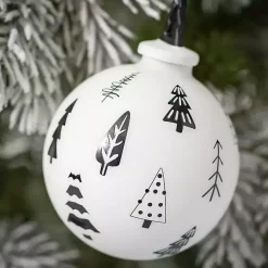 Christmas Ornaments>Kirklands Home Black and White Tree Icon Ornaments, Set of 2