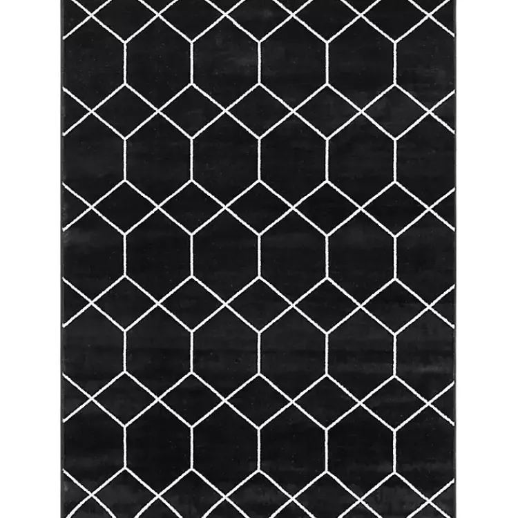 Kirklands Home Black and White Trellis Woven Area Rug, 6x9 Best
