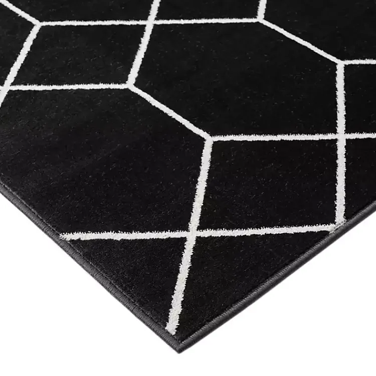 Kirklands Home Black and White Trellis Woven Area Rug, 6x9 Best