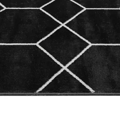 Kirklands Home Black and White Trellis Woven Area Rug, 6x9 Best