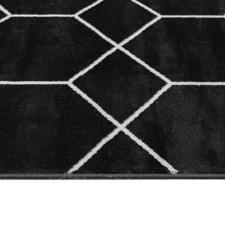 Kirklands Home Black and White Trellis Woven Area Rug, 6x9 Best