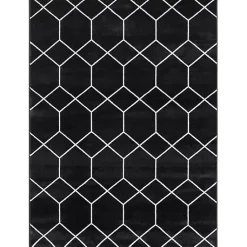 Kirklands Home Black and White Trellis Woven Area Rug, 8x10 Online