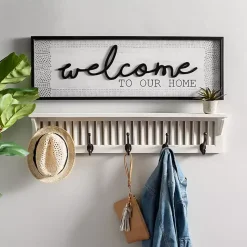 Kirklands Home Black and White Welcome to Our Home Framed Plaque Clearance