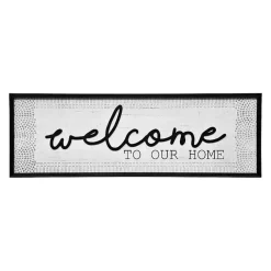 Kirklands Home Black and White Welcome to Our Home Framed Plaque Clearance