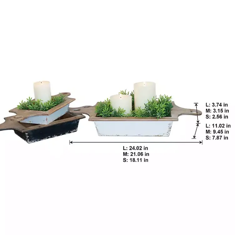 Decorative Bowls & Jars>Kirklands Home Black and White Wooden Base Bowls, Set of 3