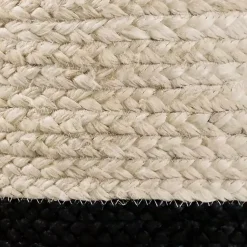 Baskets & Boxes>Kirklands Home Black and White Woven Basket with Tassel, 19 in.