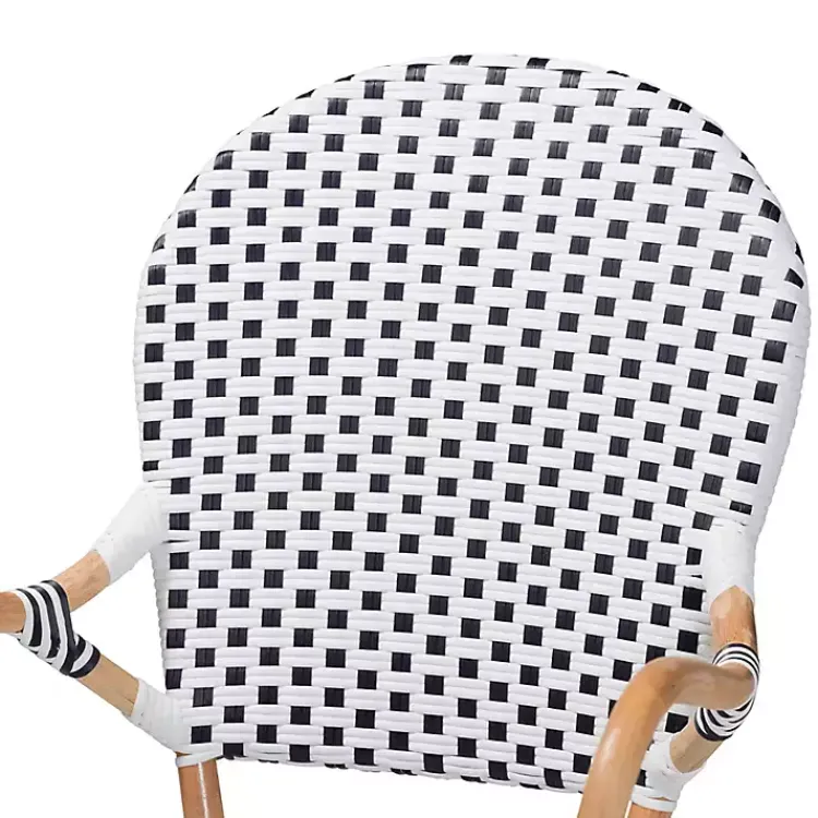 Kirklands Home Black and White Woven Dining Chairs, Set of 2 Clearance