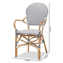 Kirklands Home Black and White Woven Dining Chairs, Set of 2 Clearance