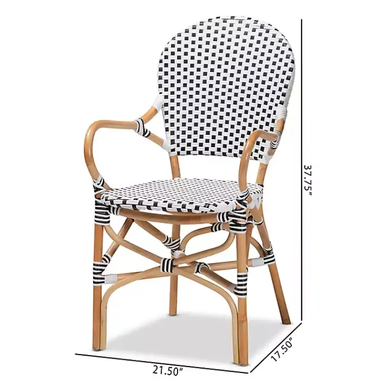 Kirklands Home Black and White Woven Dining Chairs, Set of 2 Clearance