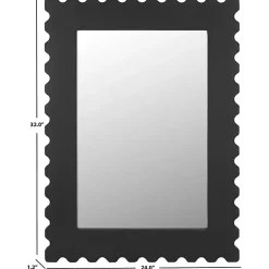 Kirklands Home Angular Scalloped Nadia Wall Mirror Black Discount