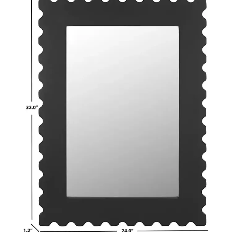 Kirklands Home Angular Scalloped Nadia Wall Mirror Black Discount