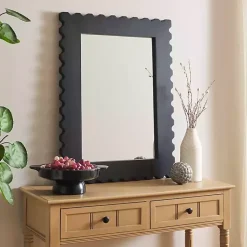 Kirklands Home Angular Scalloped Nadia Wall Mirror Black Discount