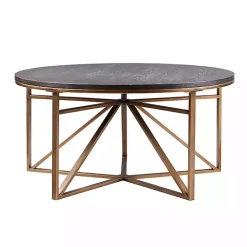 Kirklands Home Antique Bronze Kayden Round Coffee Table Black Outlet