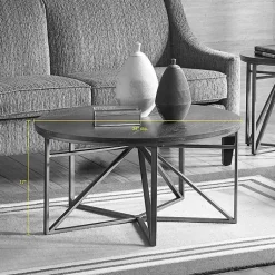 Kirklands Home Antique Bronze Kayden Round Coffee Table Black Outlet